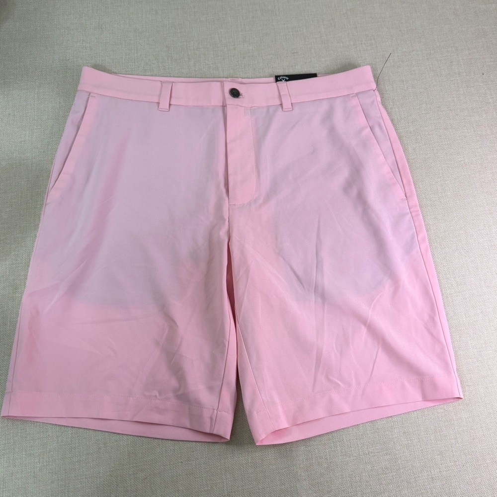 Callaway Opti-Dri Mens Pink Golf Shorts Stretch Waistband Size 32 NEW